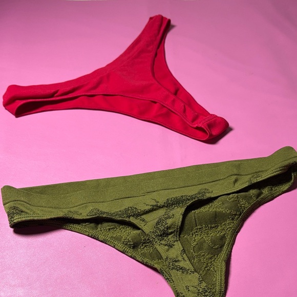 Victoria's Secret Olive and Red Lace Panties Trio - Picture 3 of 6